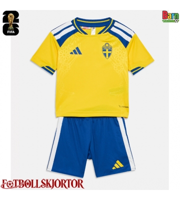 Sverige Hemmakläder Barn VM 2026 Kortärmad (+ Korta byxor)